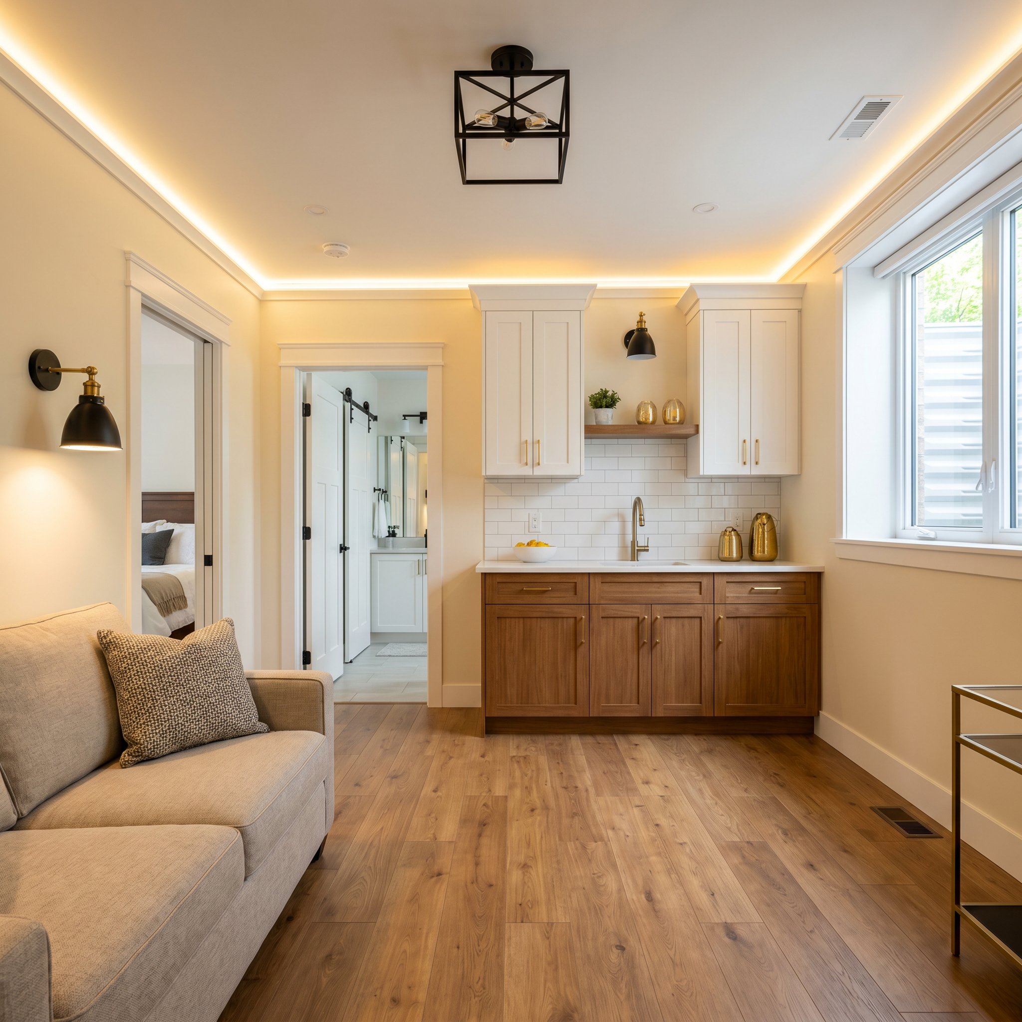 Private basement in-law suite layout in Ottawa by Dream Living Construction
