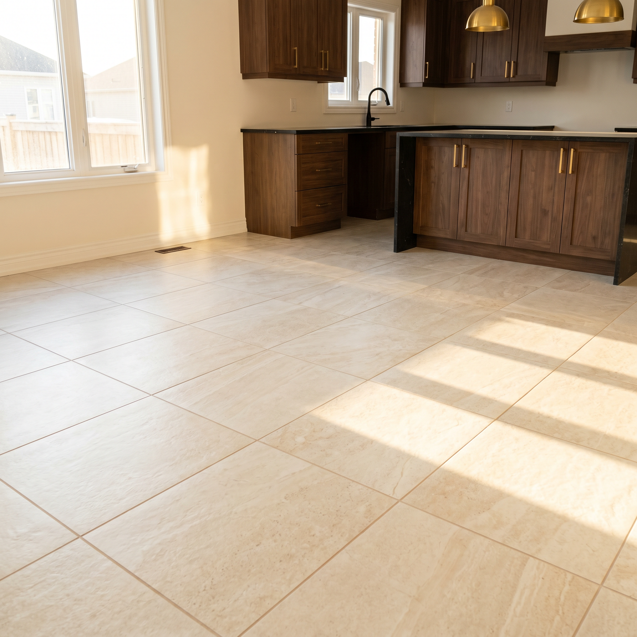 Porcelain floor tile installation in Ottawa by Dream Living Construction