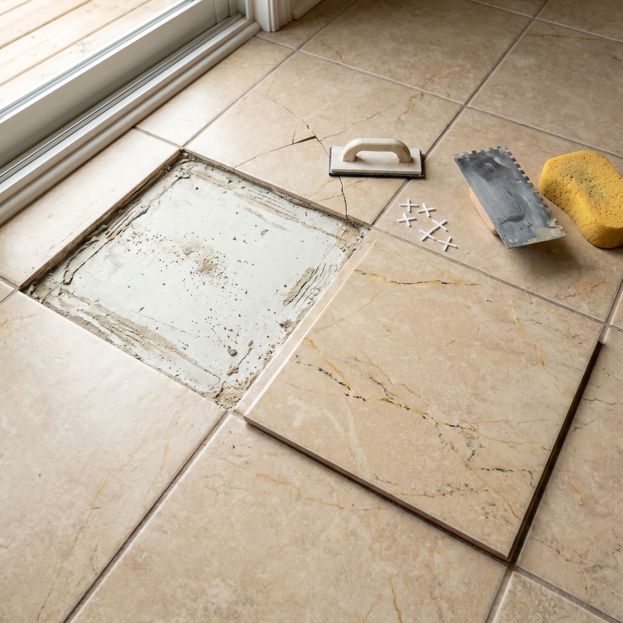 Clean tile repair and replacement work in Ottawa by Dream Living Construction